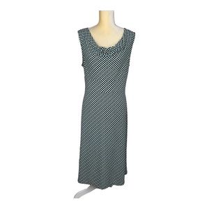 Talbots Geometric Print‎ Cowl Neck Sleeveless Dress Blue Green Size Large